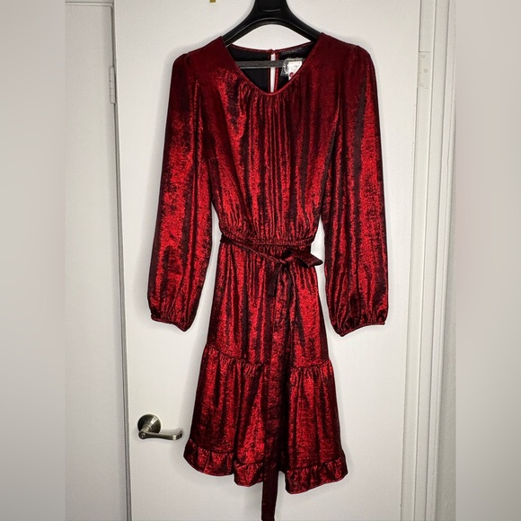 Lane Bryant Shimmering Foil Ruby Dress - Picture 1 of 6
